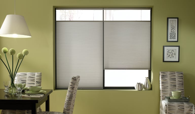 Cellular shades in a Raleigh dining room